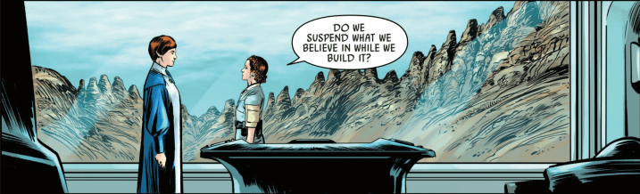 Star Wars: Battle of Jakku shows Mon Mothma and Leia Organa struggling with the formation of the New Republic&nbsp;government