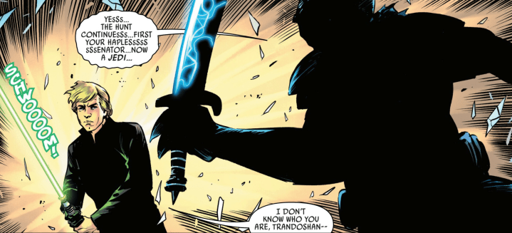 Luke Skywalker and Leia Organa work together to fend off an assassination attempt in Star Wars: The Battle of&nbsp;Jakku